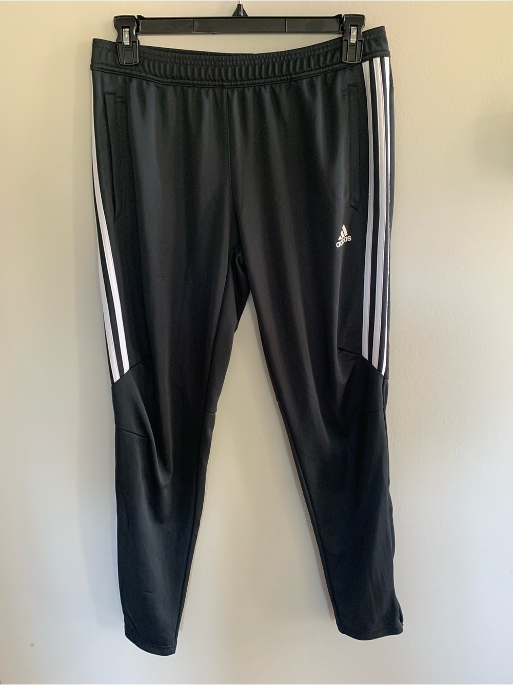 adidas Black Track Joggers with White Three-Stripes